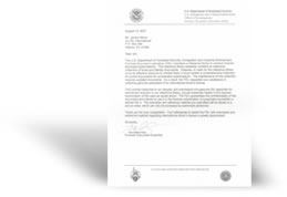 Homeland Security Letter